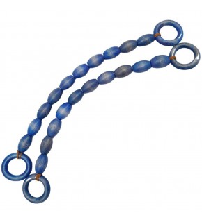 Çanta Aksesuar 20 mm Oval Ahşap Boncuklu 40 cm Lacivert Renk Çanta Sapı