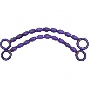 Çanta Aksesuar 20 mm Oval Ahşap Boncuklu 40 cm Mor Renk Çanta Sapı