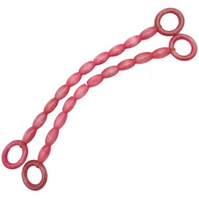 Çanta Aksesuar 20 mm Oval Ahşap Boncuklu 40 cm Pembe Renk Çanta Sapı