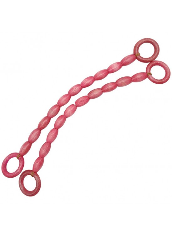 Çanta Aksesuar 20 mm Oval Ahşap Boncuklu 40 cm Pembe Renk Çanta Sapı Çanta Aksesuar 20 mm Oval Ahşap Boncuklu 40 cm Pembe Renk Çanta Sapı