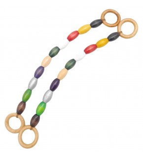 Çanta Aksesuar 20 mm Oval Ahşap Boncuklu 40 cm Renkli No:1 Çanta Sapı