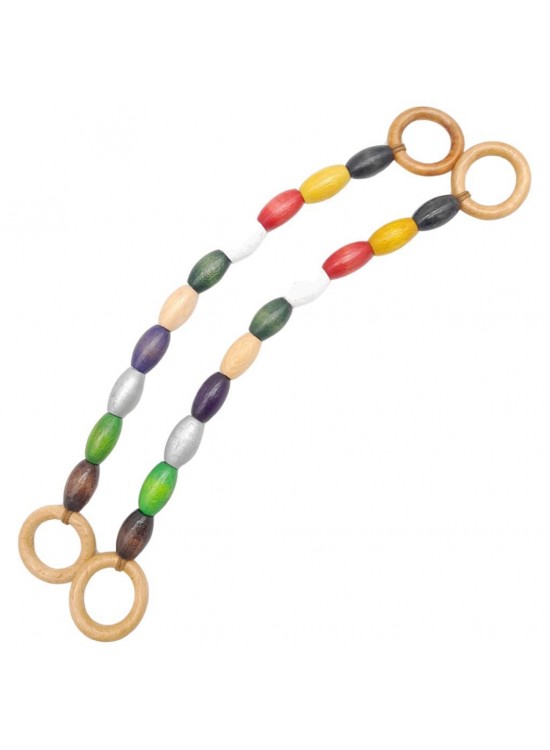Çanta Aksesuar 20 mm Oval Ahşap Boncuklu 40 cm Renkli No:1 Çanta Sapı