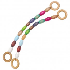 Çanta Aksesuar 20 mm Oval Ahşap Boncuklu 40 cm Renkli No:2 Çanta Sapı