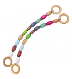 Çanta Aksesuar 20 mm Oval Ahşap Boncuklu 40 cm Renkli No:2 Çanta Sapı