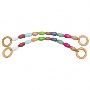 Çanta Aksesuar 20 mm Oval Ahşap Boncuklu 40 cm Renkli No:2 Çanta Sapı