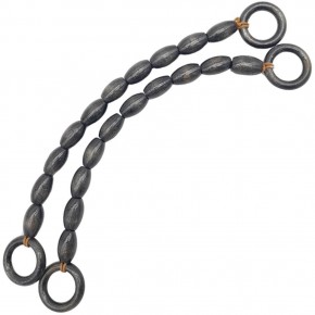 Çanta Aksesuar 20 mm Oval Ahşap Boncuklu 40 cm Siyah Renk Çanta Sapı