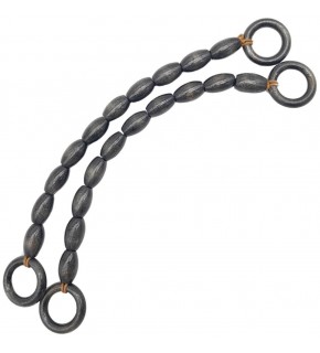 Çanta Aksesuar 20 mm Oval Ahşap Boncuklu 40 cm Siyah Renk Çanta Sapı