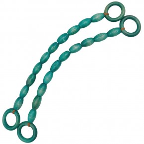 Çanta Aksesuar 20 mm Oval Ahşap Boncuklu 40 cm Turkuaz Renk Çanta Sapı
