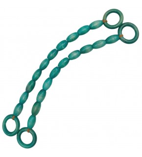 Çanta Aksesuar 20 mm Oval Ahşap Boncuklu 40 cm Turkuaz Renk Çanta Sapı