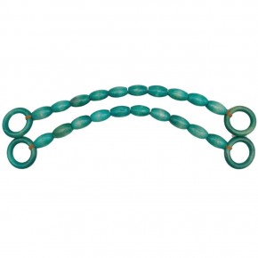 Çanta Aksesuar 20 mm Oval Ahşap Boncuklu 40 cm Turkuaz Renk Çanta Sapı