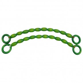 Çanta Aksesuar 20 mm Oval Ahşap Boncuklu 40 cm Yeşil Renk Çanta Sapı