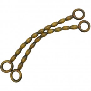 Çanta Aksesuar 20 mm Oval Ahşap Boncuklu 40 cm Zeytin Yeşili Renk Çanta Sapı