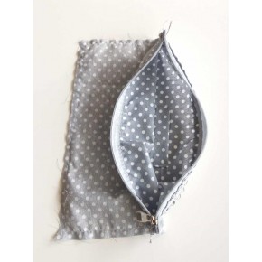 Çanta Aksesuar 20X30 Cm Dikilmiş Fermuarlı Astar Gri Puantiye