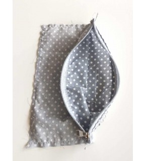 Çanta Aksesuar 20X30 Cm Dikilmiş Fermuarlı Astar Gri Puantiye