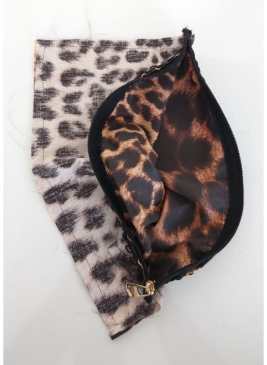 Çanta Aksesuar 20X30 Cm, Dikilmiş Halde, Fermuarlı Astar Leopar