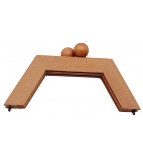 Çanta Aksesuar 21 Cm Ahşap Çanta Bursu Piramit Açık Ahşap Renk