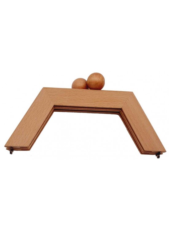 Çanta Aksesuar 21 Cm Ahşap Çanta Bursu Piramit Açık Ahşap Renk