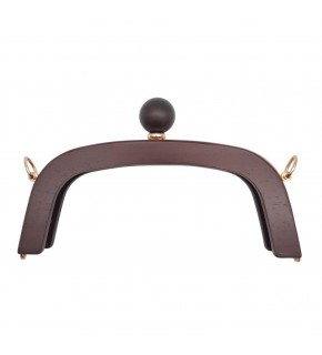 Çanta Aksesuar 21 cm Metalli Ahşap Burs Kızıl Kahve Renk