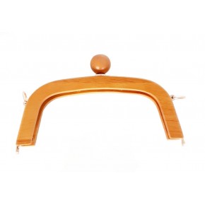 Çanta Aksesuar 21 Cm Metalli Ahşap Burs Koyu Renk