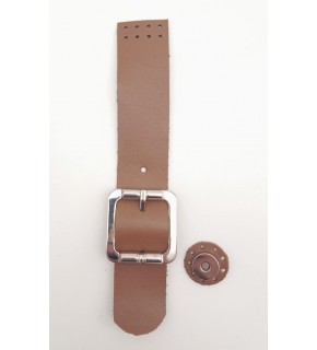 Çanta Aksesuar 21x3.5 cm Sütlü Kahve Renk Gerçek Deri Düz Çanta Kapağı Gümüş Metalli