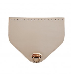 Çanta Aksesuar 22.5x18 cm Suni Deri Bej Renk Kapak Light Gold Metalli