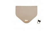 Çanta Aksesuar 22.5x18 cm Suni Deri Bej Renk Kapak Light Gold Metalli