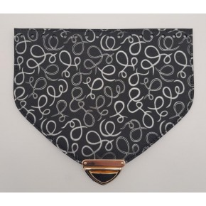 Çanta Aksesuar 22.5x18 cm Suni Deri Desenli Siyah Renk Kapak Light Gold Metalli