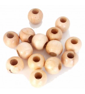 Çanta Aksesuar 22 Mm 10 Adet Açık Renk Ahşap Yuvarlak Boncuk
