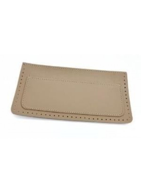 Çanta Aksesuar 22x11 cm Koyu  Bej Renk Suni Deri Cep