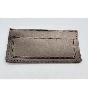 Çanta Aksesuar 22x11 cm Parlak Gri Renk Suni Deri Cep