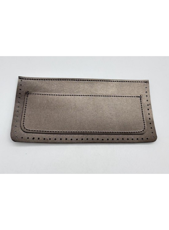 Çanta Aksesuar 22x11 cm Parlak Gri Renk Suni Deri Cep