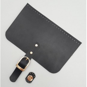 Çanta Aksesuar 22x24 cm Gerçek Deri Siyah Renk Çanta Kapağı Light Gold Metalli