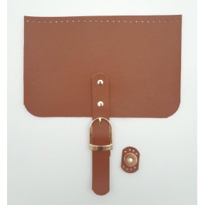 Çanta Aksesuar 22x24 cm Suni Deri Taba Renk Çanta Kapağı Light Gold Metalli