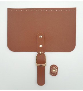 Çanta Aksesuar 22x24 cm Suni Deri Taba Renk Çanta Kapağı Light Gold Metalli