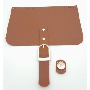 Çanta Aksesuar 22x24 cm Suni Deri Taba Renk Çanta Kapağı Light Gold Metalli