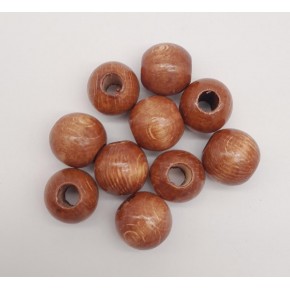 Çanta Aksesuar 24 mm Ahşap Yuvarlak Boncuk Taba Renk 10 Adet