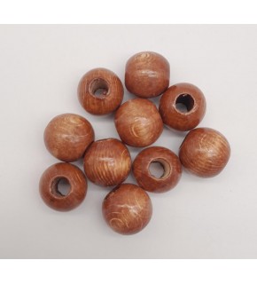 Çanta Aksesuar 24 mm Ahşap Yuvarlak Boncuk Taba Renk 10 Adet