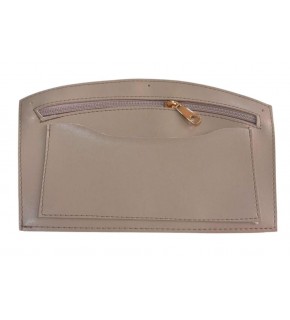 Çanta Aksesuar 24x15 cm Açık Vizon Renk Troklu Suni Deri Cep Light Gold Metalli