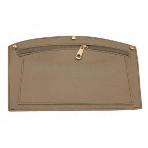 Çanta Aksesuar 24x15 cm Açık Vizon Renk Troklu Suni Deri Cep Light Gold Metalli