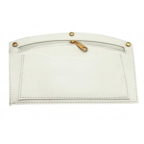 Çanta Aksesuar 24x15 cm Beyaz Renk Troklu Suni Deri Cep Light Gold Metalli