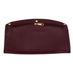 Çanta Aksesuar 24x15 cm Bordo  Renk Troklu Suni Deri Cep Light Gold Metalli