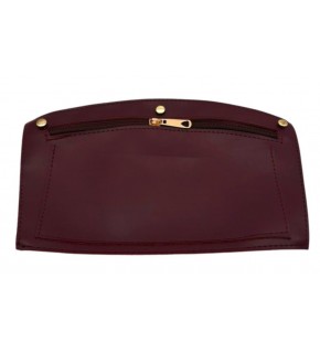 Çanta Aksesuar 24x15 cm Bordo  Renk Troklu Suni Deri Cep Light Gold Metalli