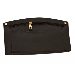 Çanta Aksesuar 24x15 cm Koyu Kahve  Renk Troklu Suni Deri Cep Light Gold Metalli