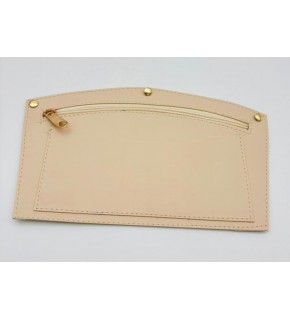 Çanta Aksesuar 24x15 cm  Krem Renk Troklu Suni Deri Cep Light Gold Metalli