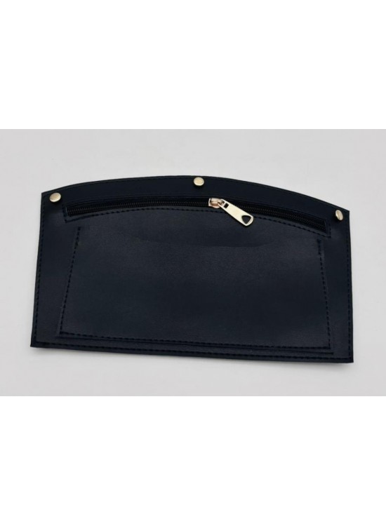 Çanta Aksesuar 24x15 cm Lacivert Renk Troklu Suni Deri Cep Light Gold Metalli