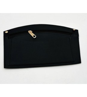 Çanta Aksesuar 24x15 cm Siyah Renk Troklu Suni Deri Cep Light Gold Metalli