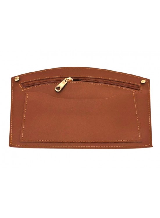 Çanta Aksesuar 24x15 cm Taba  Renk Troklu Suni Deri Cep Light Gold Metalli