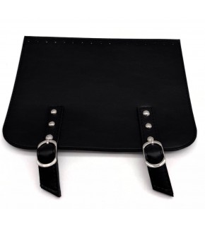 Çanta Aksesuar 24x19 cm Çift Mıknatıslı  Suni Deri Kapak Siyah  Renk Gümüş Metalli