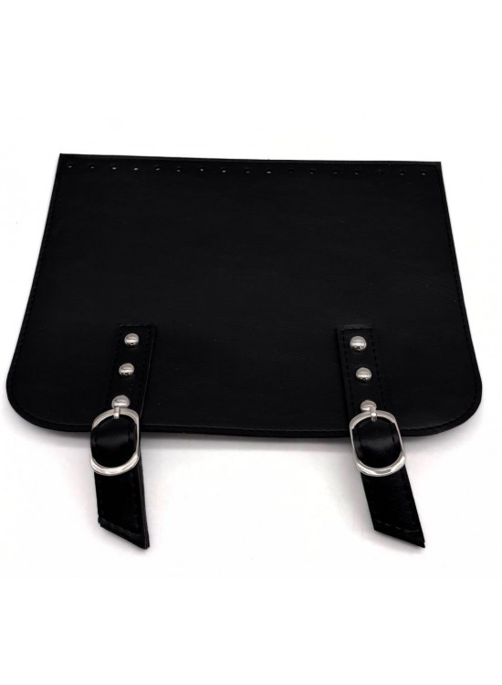 Çanta Aksesuar 24x19 cm Çift Mıknatıslı  Suni Deri Kapak Siyah  Renk Gümüş Metalli