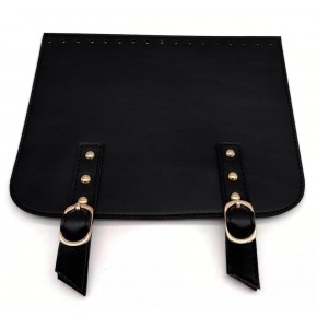 Çanta Aksesuar 24x19 cm Çift Mıknatıslı  Suni Deri Kapak Siyah Renk Light Gold Metalli